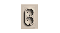 ATLASDESIGN РОЗЕТКА двойная с заземлением, 16А, в сборе, ПЕСОЧНЫЙ Systeme Electric (Schneider Electric) ATLASDESIGN РОЗЕТКА двойная с заземлением, 16А, в сборе, ПЕСОЧНЫЙ Systeme Electric (Schneider Electric)