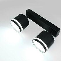 Спот на основании GWL-2GX53-M-IP20 Двойной Черный С боковым рассеивателем Башня