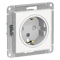 AtlasDesign Art Белый Розетка с заземлением со шторками 16А Systeme Electric (Schneider Electric)