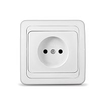 Розетка одноместная серия "Валери" б/з, с/у, 16А, 220В, белая (еврослот) UNIVERSAL