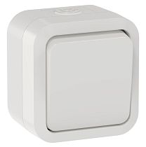 TORS Выключатель двухполюсный одноклавишный 10А IP55 TS311 белый IEK