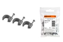 Скоба 16мм круглая пластиковая (серая) (50шт)  TDM