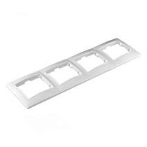 Рамка четырехместная горизонтальная Севиль белая UNIVERSAL