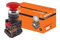 Кнопка AEAL-22 "Грибок"с фиксацией красный d22мм 230В 1з+1р  TDM