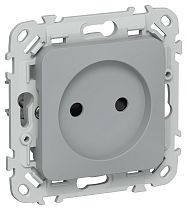 FLITE Розетка без заземления с защитными шторками безвинтовое крепление 10А РСш01-1-ФлС серый IEK