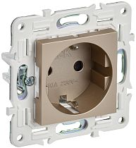 SKANDY Розетка с заземлением с защитными шторками 16А б/к SK-R06Sh шампань IEK