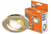 Светильник встраиваемый поворотный СВ 02-01 MR16 50Вт G5.3 матовый никель/золото  TDM