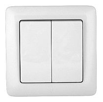 ХИТ скрытая установка Белый Выключатель 2 клавишный  6А Systeme Electric (Schneider Electric)