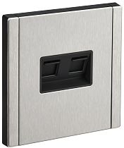 FORTE&PIANO Розетка компьютерная двойная RJ45 кат.5E FP733M металл никель IEK