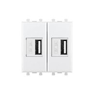 USB зарядное устройство модульное, "Avanti", "Белое облако", 2 модуля USB зарядное устройство модульное, "Avanti", "Белое облако", 2 модуля