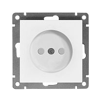 Розетка одноместная UNIVERSAL серия "Афина" без заземления, скрытой установки, с защитными шторками, 16А, 220В, белая (еврослот)