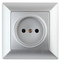 Розетка ЭРА Intro Solo 4-201-03 IP20 2P 16А 250В алюминий без заземления