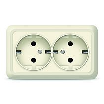 Розетка двухместная серия "Олимп" с/з, о/у, 16А, 220В, "слоновая кость" (ivory) (еврослот) UNIVERSAL Розетка двухместная серия "Олимп" с/з, о/у, 16А, 220В, "слоновая кость" (ivory) (еврослот) UNIVERSAL