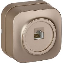 GLORY Розетка для открытой установки компьютерная RJ45 кат.5E РК10-ХШм шампань матовый IEK GLORY Розетка для открытой установки компьютерная RJ45 кат.5E РК10-ХШм шампань матовый IEK