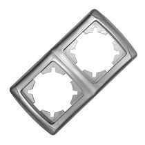 "Маргарита" Рамка 2-х местная горизонтальная серебро