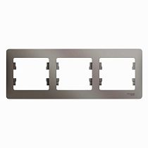 Glossa Платина Рамка 3 постовая, горизонтальная Systeme Electric (Schneider Electric)