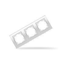 Рамка трехместная горизонтальная Бриллиант белая UNIVERSAL