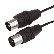 ВЧ-кабель, ТВ-гнездо - ТВ-штекер, длина 5 метров, черный REXANT