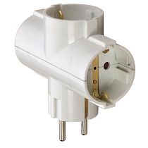 Сетевой разветвитель General GTS-T-3-16-G, 16А, 3 места, Т-образный, с заземлением