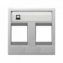 Накладка для 2-х суппортов/разъемов типа 2017 и/или 2018 2-мод. серия Zenit серебро