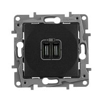 ETIKA Розетка USB C+C 15Вт антрацит