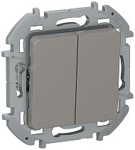 IEKINSPIRIA Выключатель 2-клавишный схема 5 10АХ безвинтовые зажимы 6736271 дымчатый IEK