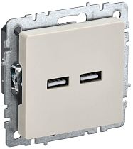 Розетка BRITE USB A+A 5В 3,1А РЮ10-1-БрКр бежевый IEK Розетка BRITE USB A+A 5В 3,1А РЮ10-1-БрКр бежевый IEK