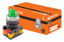 Лампа AL-22 сигнальная d22мм зеленый неон/230В цилиндр  TDM