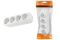 Колодка розеточная 4 гнезда 2П+3 16А 250В белая  TDM