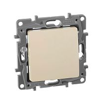 ETIKA Выключатель 1-клавишный проходной самовозвратный 6А безвинтовое крепление слоновая кость