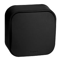 QUTEO Выключатель 1-клавишный для открытой установки проходной 10А чёрный матовый