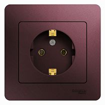 Glossa Баклажановый Розетка с заземлением (в сборе с рамкой) Systeme Electric (Schneider Electric) Glossa Баклажановый Розетка с заземлением (в сборе с рамкой) Systeme Electric (Schneider Electric)
