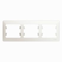 Glossa Перламутр Рамка 3 постовая, горизонтальная Systeme Electric (Schneider Electric)