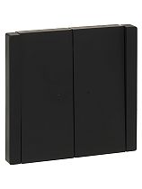 FORTE&PIANO Выключатель 2-клавишный проходной с индикацией 10А FP108 черный IEK