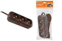 Удлинитель бытовой У3 3 гнезда, 5метров,2П б/з, ПВС 2х0,75мм2 "Эко" (бук) 10А/250В  TDM