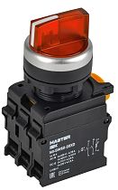 Переключатель с подсветкой на 3 положения 2NO красный MASTER IEK Переключатель с подсветкой на 3 положения 2NO красный MASTER IEK
