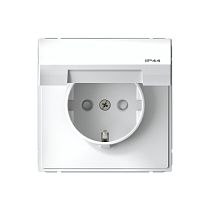 ARTGALLERY РОЗЕТКА с заз.со шт.с крышк, 16А, IP44,  механизм, быстрозажим. клем., БЕЛЫЙ