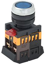 Кнопка ABLFS-22 синий d22мм неон/240В 1з+1р  IEK