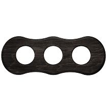 Рамка Шедель трехпостовая Угольно-черный скрытый монтаж Bironi