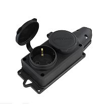 Колодка двухместная однофазная с заглушками каучуковая UNIVERSAL