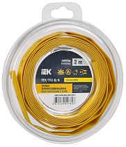 Трубка термоусадочная ТТУ нг-LS 8/4 желтая (2м/упак)  IEK