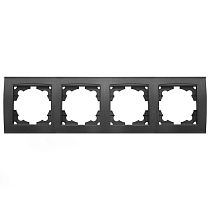 "Бриллиант" Рамка 4-х местная горизонтальная графит Universal