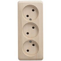 ЭТЮД открытая установка Сосна Розетка тройная без заземления 16А 250B Systeme Electric (Schneider Electric)