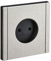 FORTE&PIANO Розетка 1-местная без заземления без защитных шторок винтовое крепление 10А FP718M металл никель IEK
