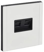 FORTE&PIANO Розетка компьютерная двойная RJ45 кат.6 FP234M металл белый IEK