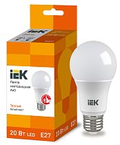 Лампа светодиодная A60 груша 20Вт 230В 3000К E27  IEK