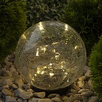 Садовый светильник ЭРА ERASF012-24 Шар, на солнечной батарее, 15 LED, 15 cм