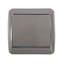 Выключатель одноклавишный "UNIVersal", серия "Клио", IP44, открытой установки, серый
