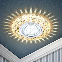 Светильник ЭРА DK LD4 CHP/WH декор cо светодиодной подсветкой MR16, шампань (50/1400)