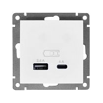 "Афина" Роз. USB Type-A + Type-C бел. "Афина" Роз. USB Type-A + Type-C бел.
